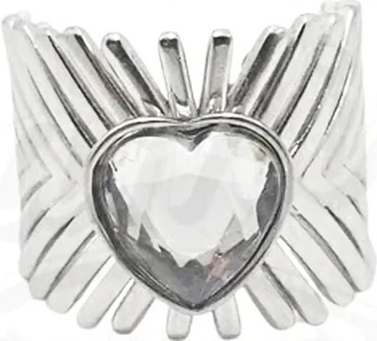 Anillo de acero quirurgico con crazon cubic